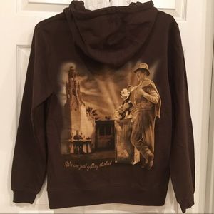 MICKEY MOUSE WALT DISNEY brown SWEATSHIRT HOODIE Small